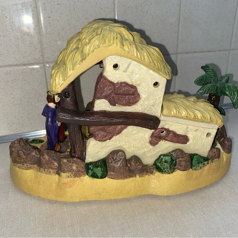 Vintage GEMMY Nativity Scene LIghts-Up & Tells‎ Christmas Story Birth of Jesus
